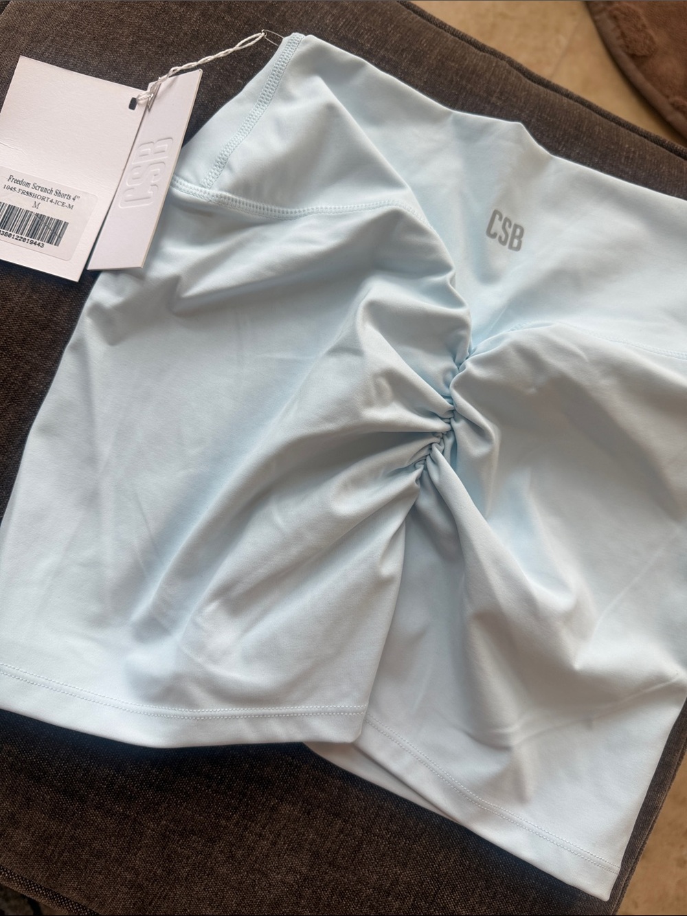 CSB Light Blue Ruched Mini Skirt